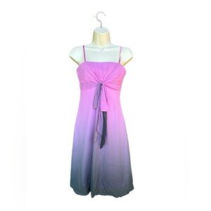 Women’s Purple Gray Ombré Tie Front Silk Fairycore Dress Sz 0 Formal Whimsygoth
